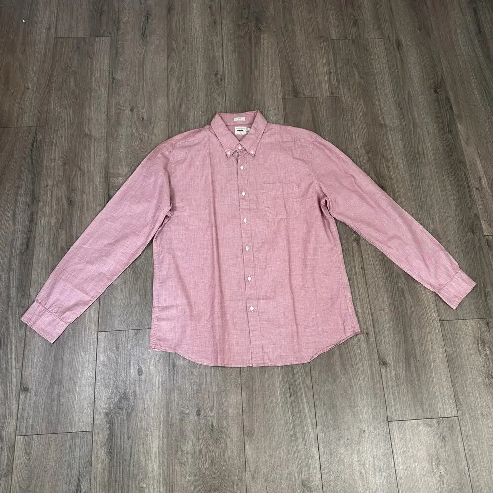 J.Crew Slim Secret Wash Shirt XL Red Ochre End-on-End Cotton Poplin Button Down